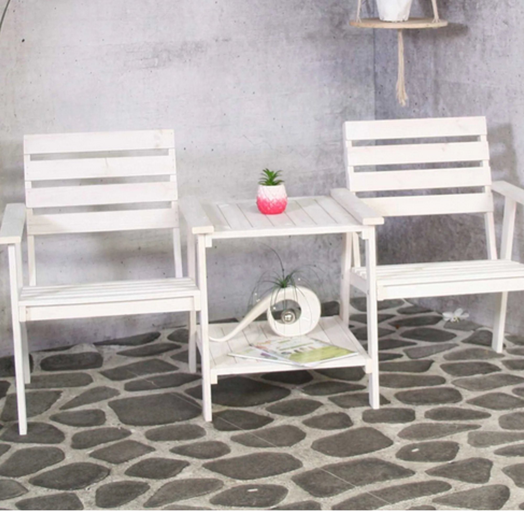 SenS-Line Gartenbank Sensline Gartenbank Romeo Tete a Tete Whitewash 170 cm