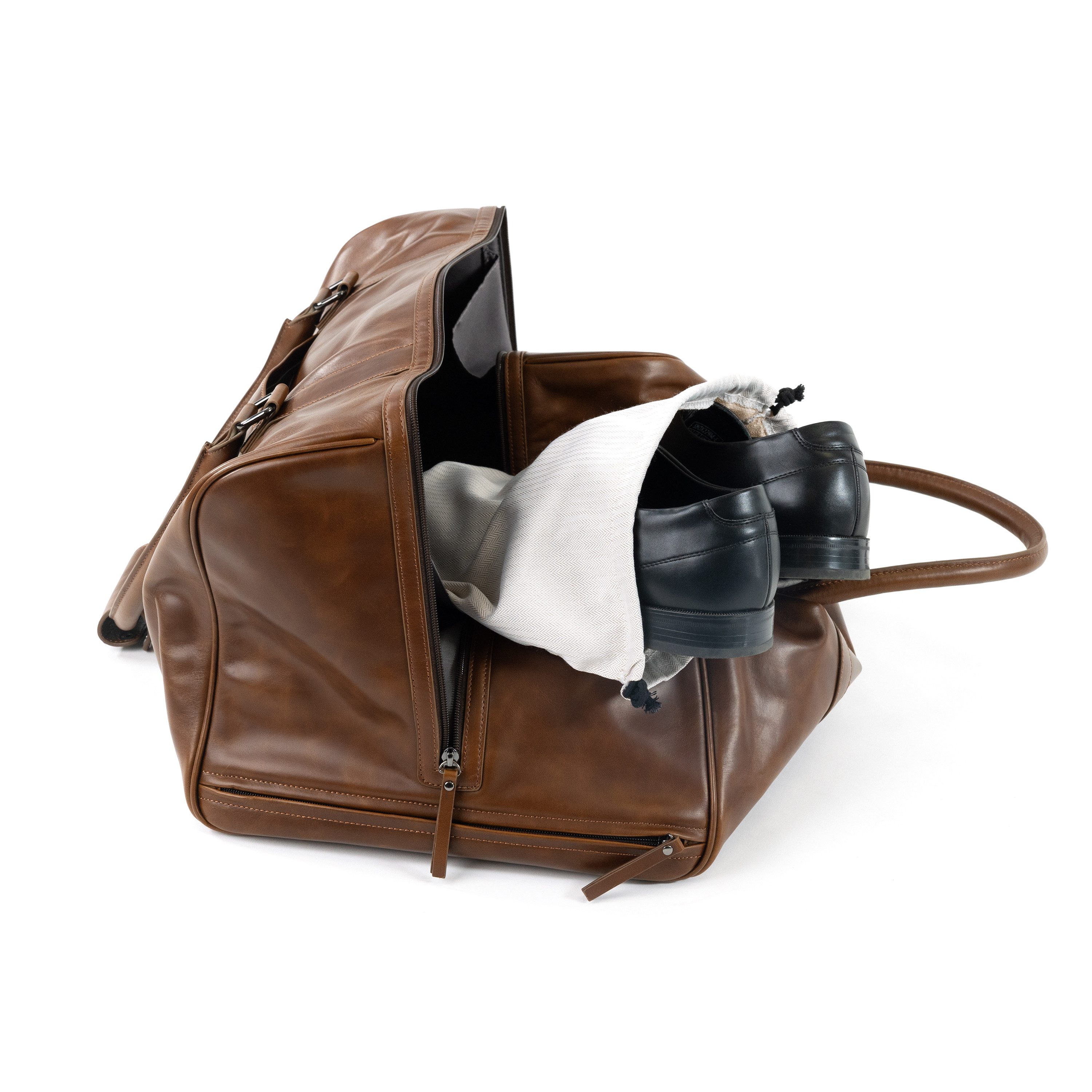 Gentlemen's Weekender Heidelberg - Hochwertige Handgepäck-Tasche für Reisen & Business, Spanisches Echtleder, mit Schultergurt und Trackerfach