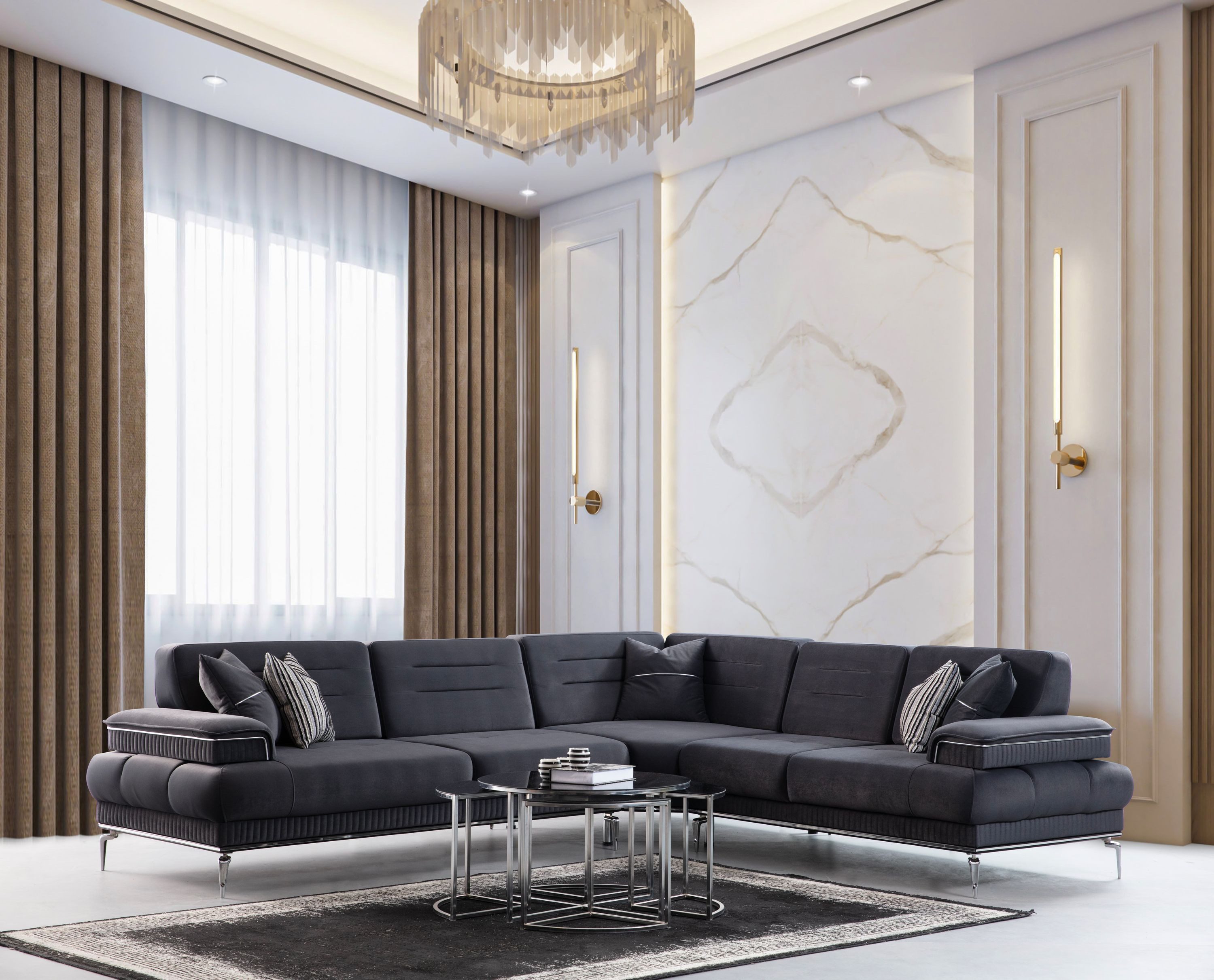 Villa Möbel Ecksofa Elias, Set 1 Teile, mit Relax-/Bettfunktion durch verstellbare Rückenlehne und Armlehne