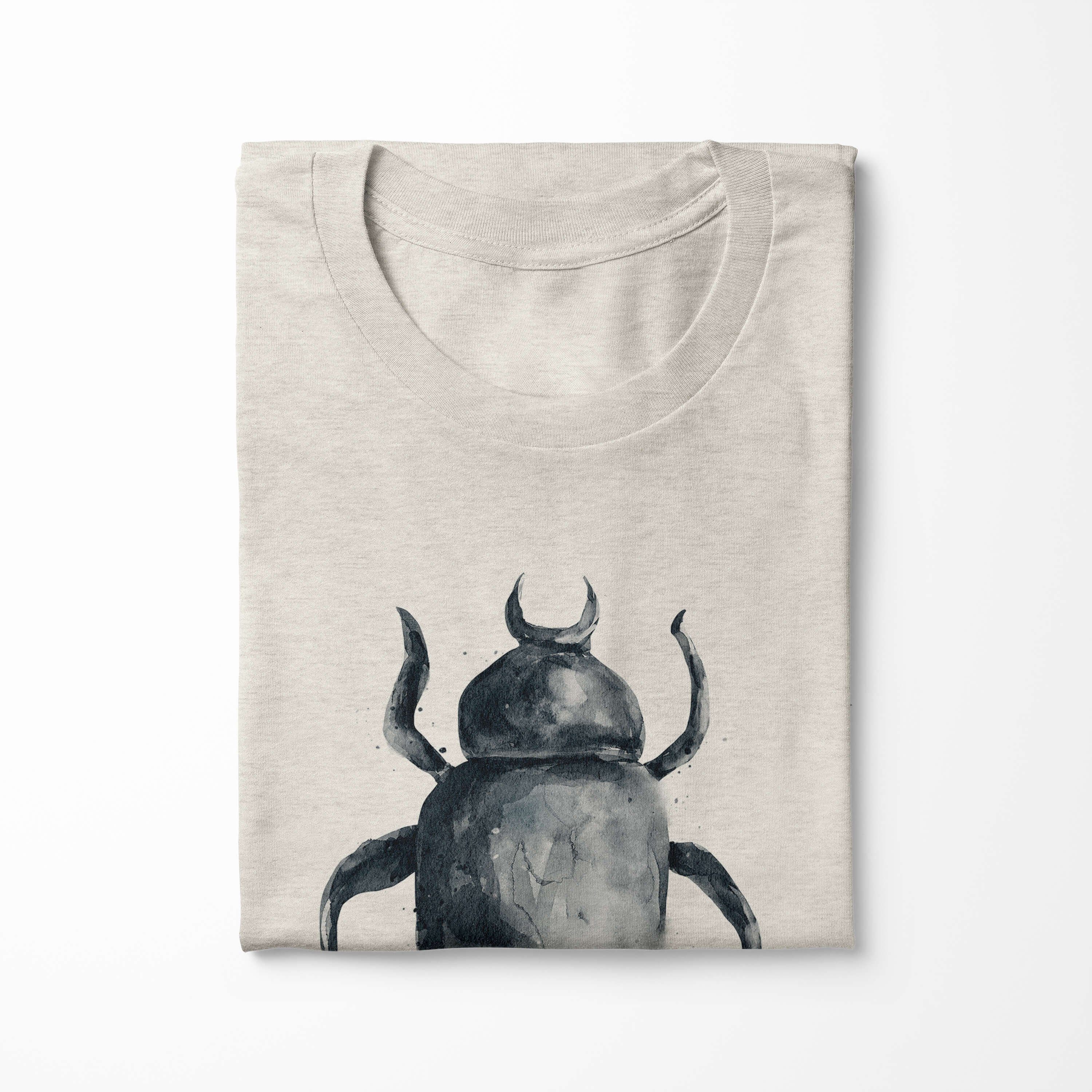 T-Shirt T-Shirt Shirt Aquarell Herren 100% Ökomode Art Bio-Baumwolle Käfer Organic Nachhaltig Farbe Motiv Sinus (1-tlg)