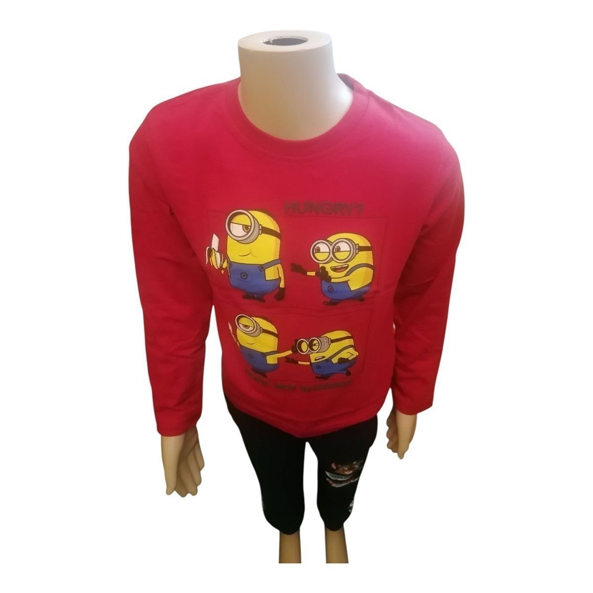 Minions T-Shirt Minions Jungen Langarm-Shirt, "Hungry?", Blau & Rot, Größen 104–134