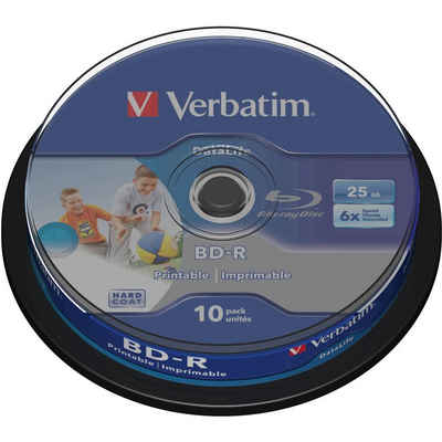 Verbatim Blu-ray-Rohling BD-R 25 GB 6x 10er Pack bedruckbar Spindel, Bedruckbar