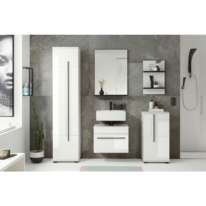 Stylefy Badezimmer-Set Sambir Weiß Matt Weiß Hochglanz