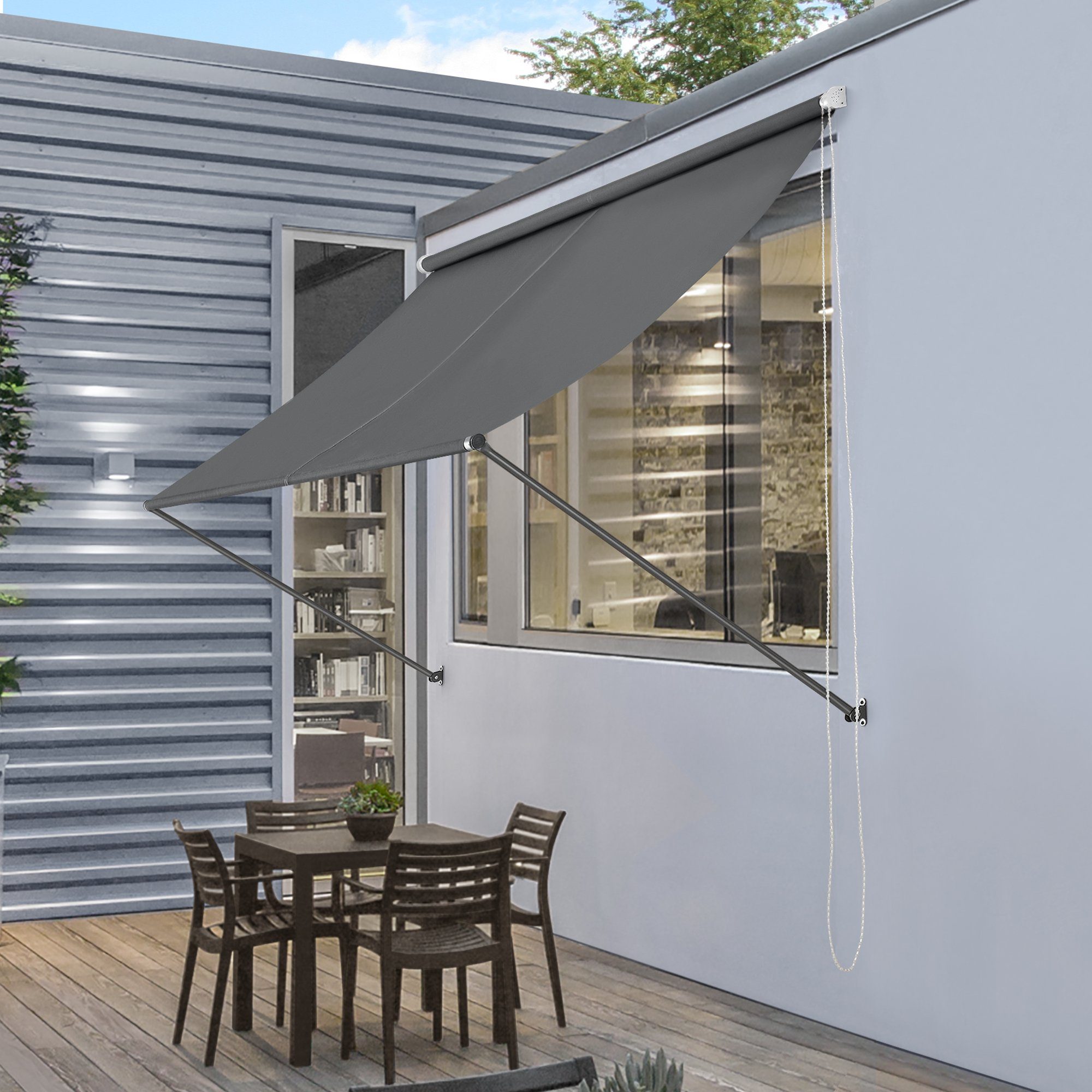 pro.tec Standmarkise »Malaga« Sonnenschutz Markise 250x120cm Grau