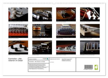 CALVENDO Wandkalender Feinheiten - Alte Gitarren im Detail (Premium, hochwertiger DIN A2 Wandkalender 2023, Kunstdruck in Hochglanz)