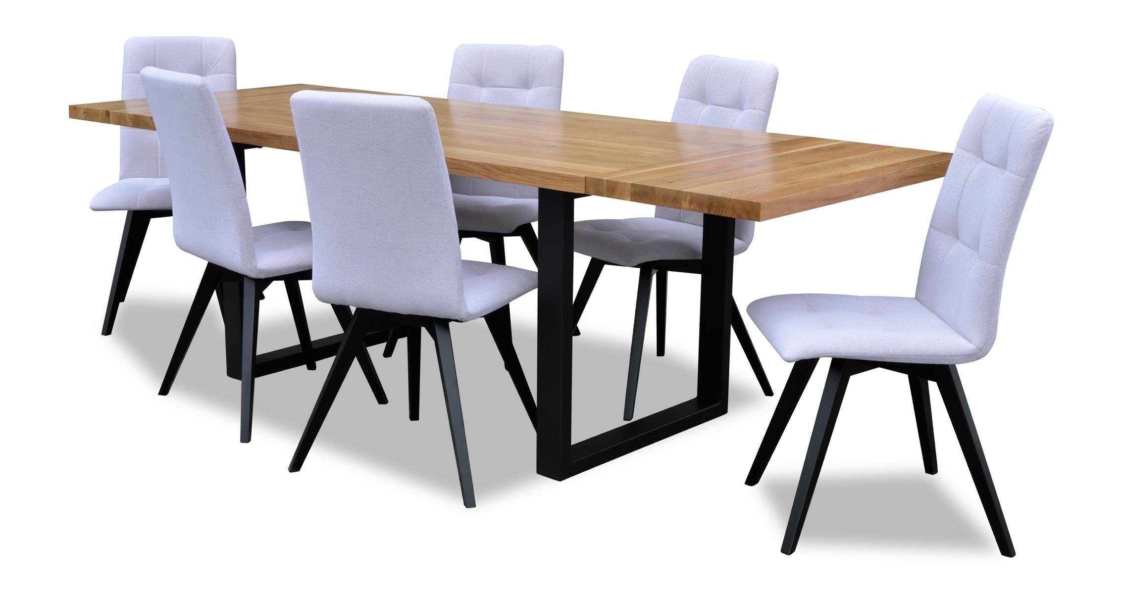 Klassischer Design Essgruppe, Stuhl Beistelltisch Holz Esszimmer Tisch Modern Couchtisch JVmoebel