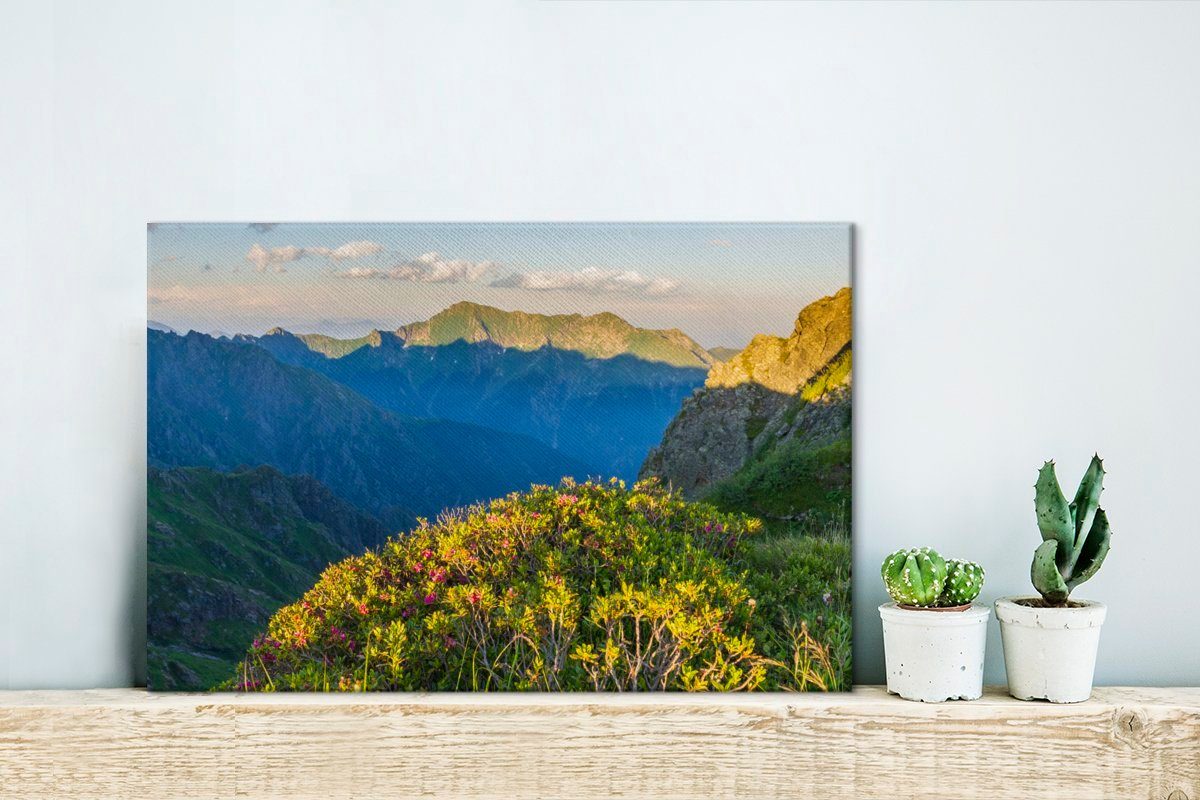 (1 St), Wandbild Wanddeko, Aufhängefertig, des Leinwandbild Sonnenuntergang, in OneMillionCanvasses® Val Grande bei cm Nationalparks Täler Italien 30x20 Die Leinwandbilder,