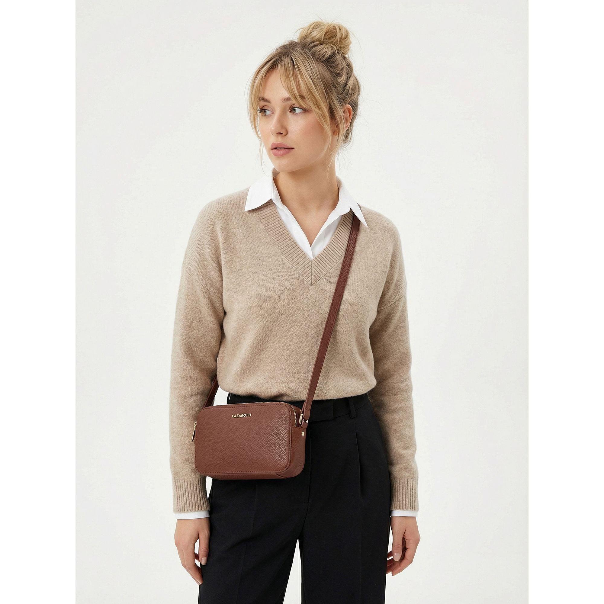 Lazarotti Umhängetasche Bologna Leather, Leder