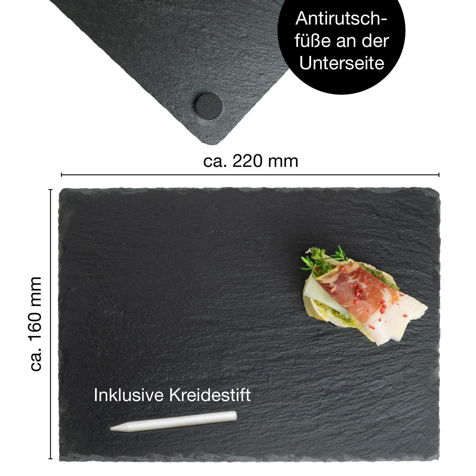 Moritz & Schiefer, Thyme, Schieferplatte x Schieferset cm 22 (Thyme, Moritz Set Servierplatte 7-tlg), 6er 16 