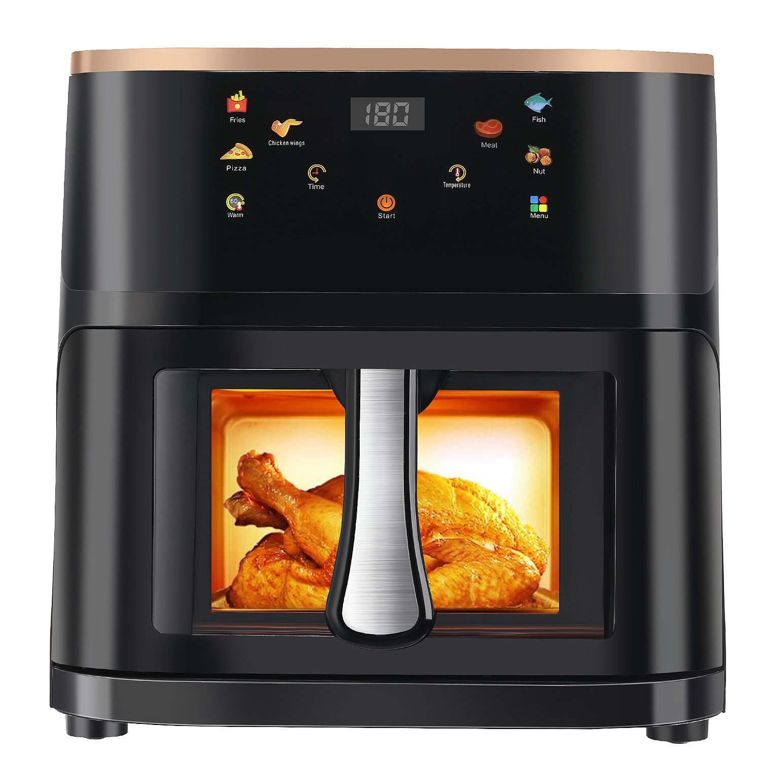 Heißluftfritteuse 9L AirFryer Ohne Öl, Fritteuse mit Led TouchScreen, Sichtfenster