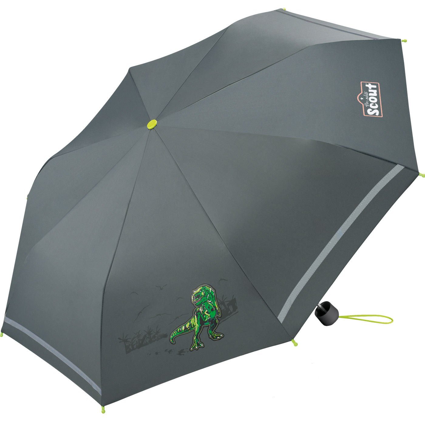 Scout Taschenregenschirm Mini Kinderschirm Basic reflektierend bedruckt, leicht