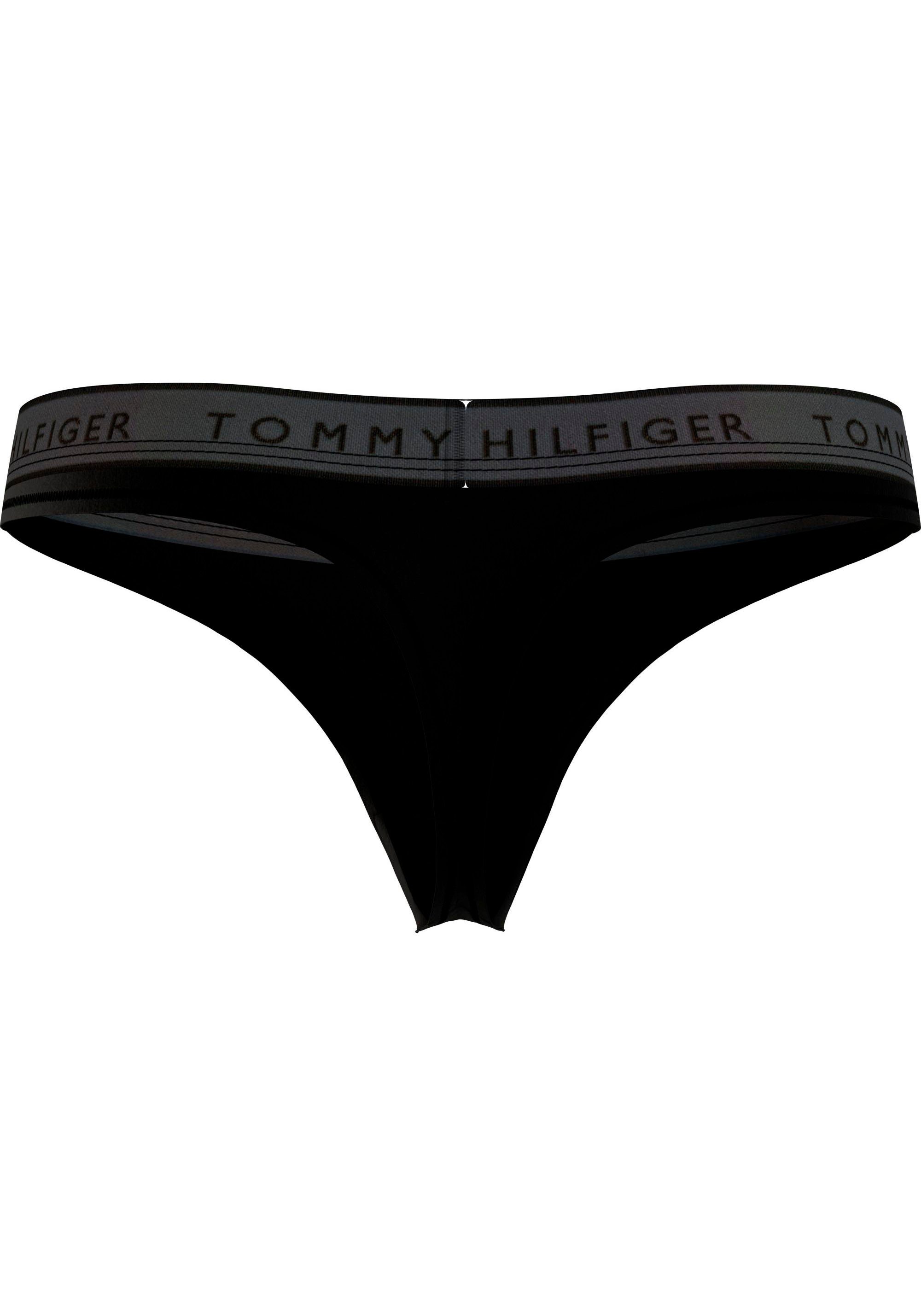 Hilfiger Black (EXT Tommy Tommy Hilfiger THONG SIZES) mit Logobund String Underwear