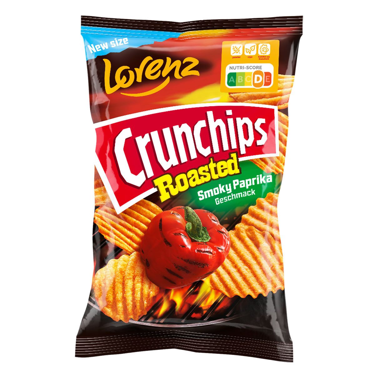 Crunchips Knabberei, Crunchips Roasted Smoky Paprika Chips mit Paprika Geschmack 110g