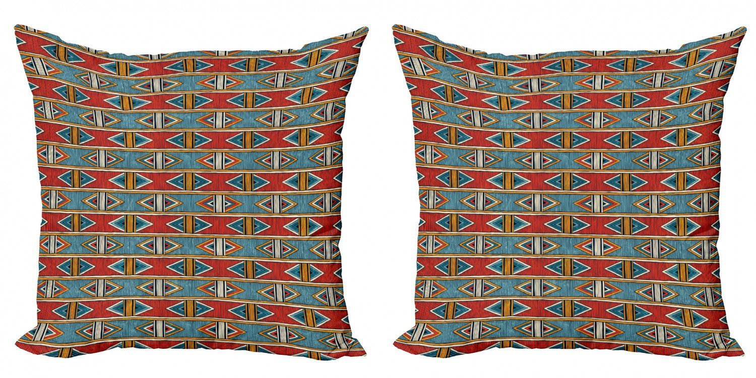 Rhombus Doppelseitiger Abakuhaus Kissenbezüge Tribal Modern Stück), (2 afrikanisch Digitaldruck, Accent