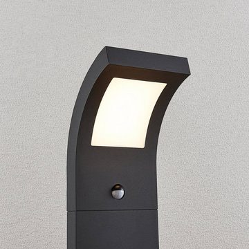 Arcchio Pollerleuchte Advik, LED-Leuchtmittel fest verbaut, warmweiß, Modern, Aluminium, Polycarbonat, grafitgrau (RAL 840-M), opalweiß, 1