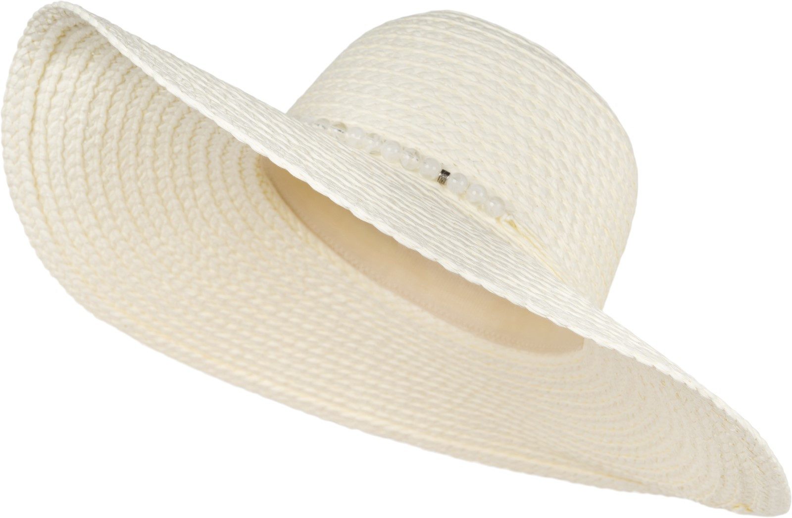 styleBREAKER Sonnenhut Papierstroh Sonnenhut Perlen Hutband günstig online kaufen