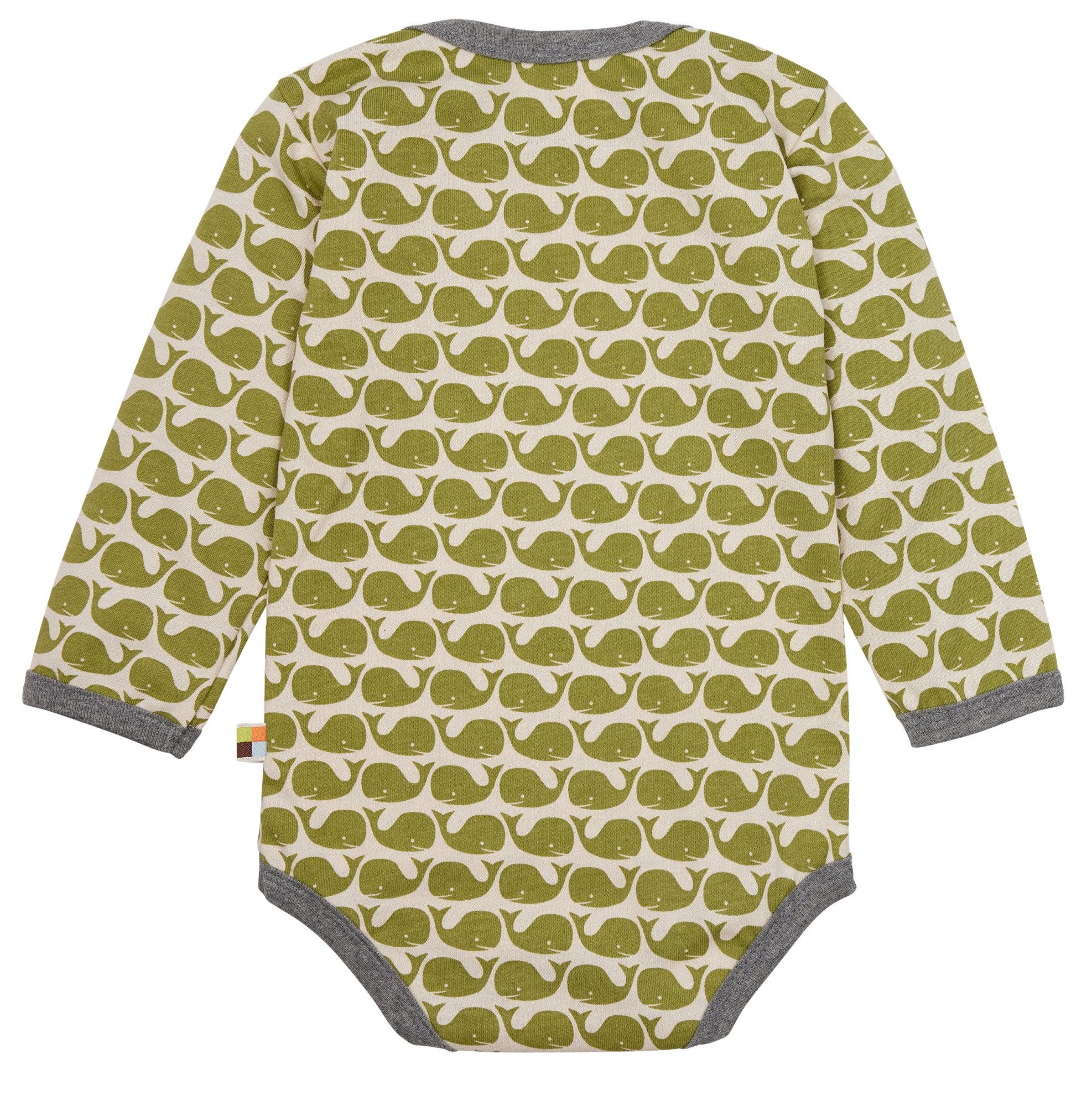 loud + proud Langarmbody mit Druckmotiv Wal Bio Baumwolle, GOTS