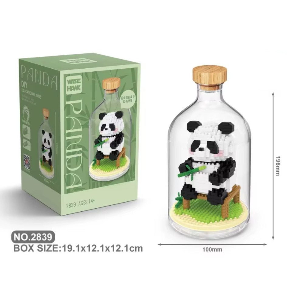 Tinisu Panda Bausteine Modell Figur Klemmbausteine Flasche Micro-Bricks Konstruktions-Spielset