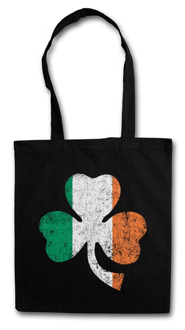 Beuteltasche Shamrock Irish Flag Stofftasche Cloverleaf Irland Ireland Kleeblatt
