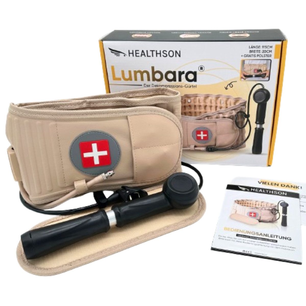 Beruhigungs- und Entspannungsgerät HEALTHSON Lumbara® Gürtel - Schmerzfrei durch den Tag, Das Original