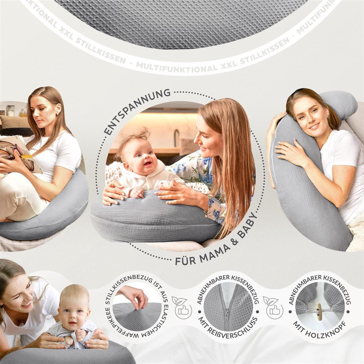 SEI Design Stillkissen StillkissenXXL Seitenschläferkissen 190x30 – Ergonom günstig online kaufen