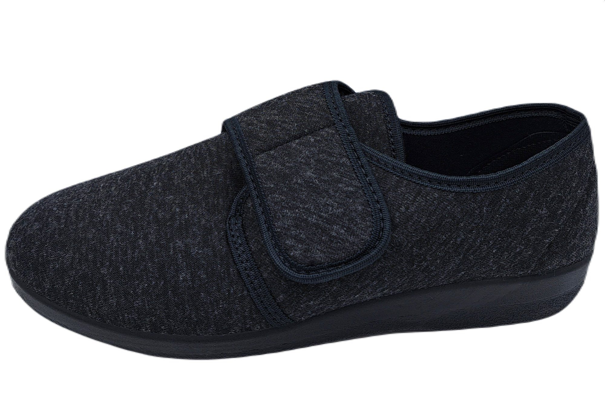 PADERO Klettverschluss Hausschuh für breite Füße geeignet