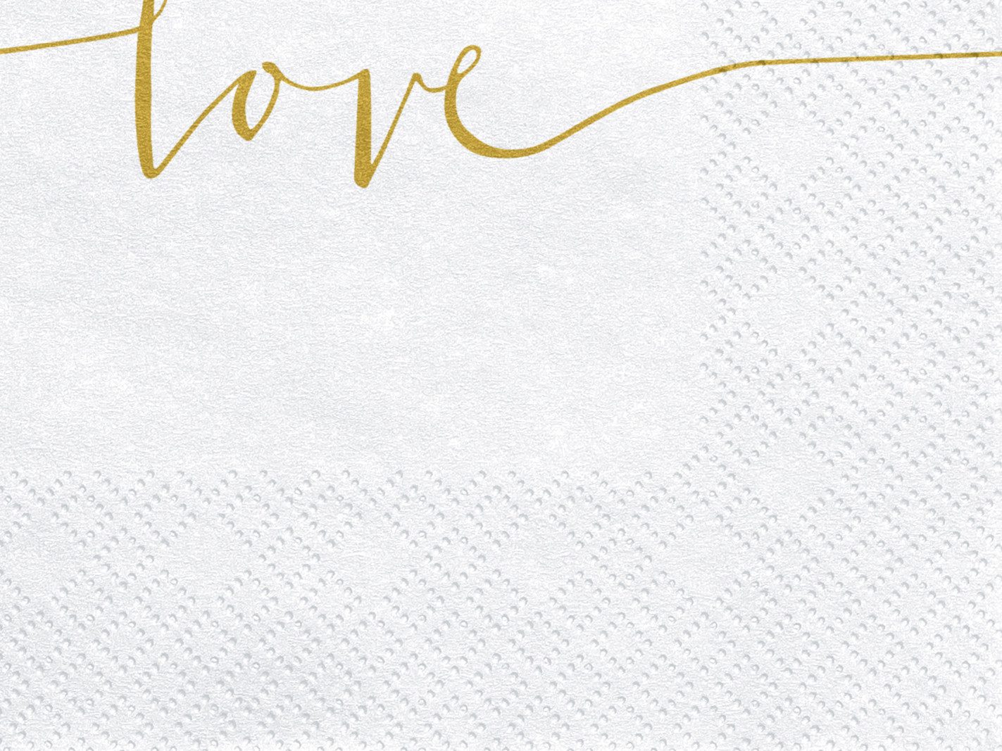 partydeco Hängedekoration Servietten Love Weiß/Gold 33x33cm/20 günstig online kaufen