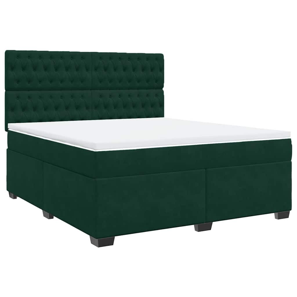 Bett Boxspringbett mit Matratze Dunkelgrün 180x200 cm Samt