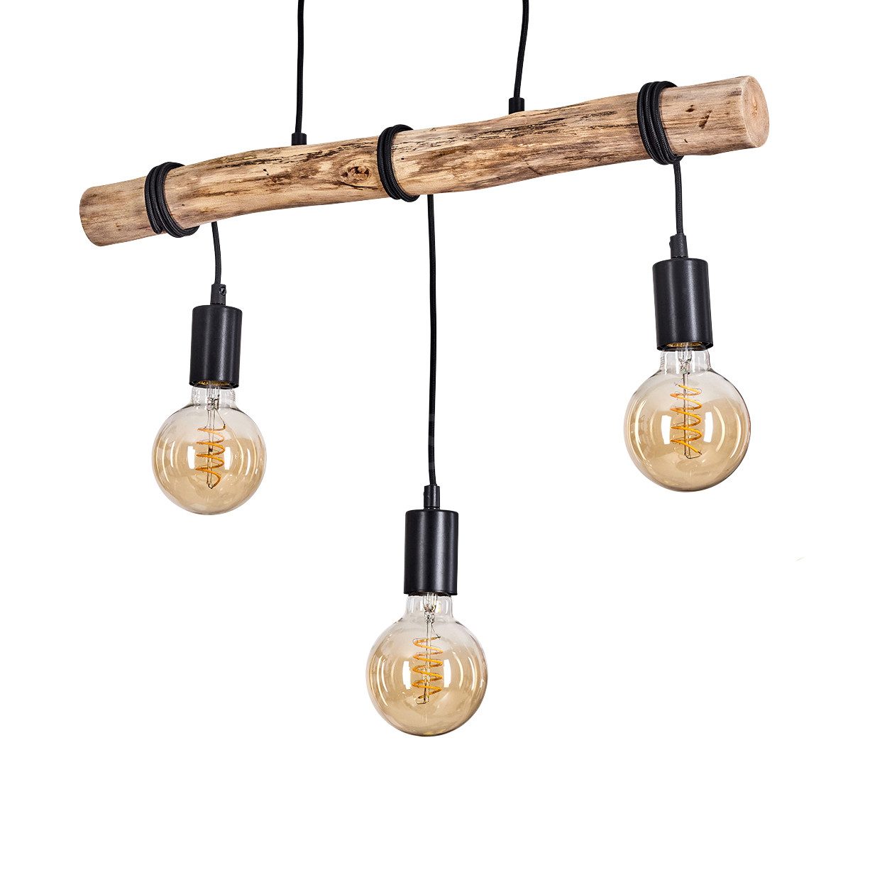 hofstein Pendelleuchte »Campagnazza« moderne Hängeleuchte aus Metall/Holz i günstig online kaufen