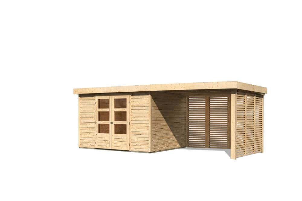 Karibu cm Gartenhaus Woodfeeling Feuerholzoption, Karibu mit Gartenhaus 544x262 BxT: Askola