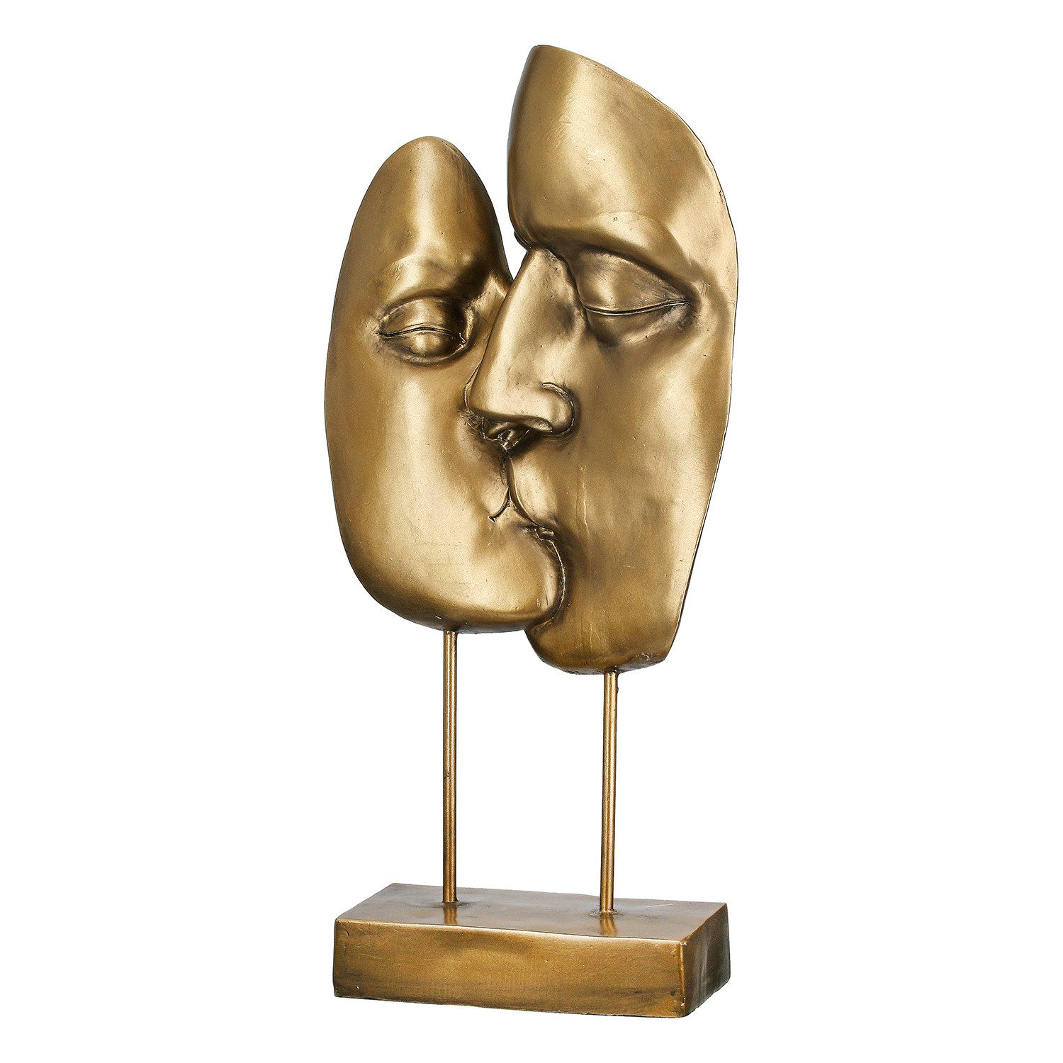 GILDE Skulptur KUSS Skulptur - goldfarben - Poly - Höhe 41,5cm x Breite 20cm (1x Skulptur, Figur - Wohnaccessoires), moderne Skulptur - Deko - Schlafzimmer - Wohnzimmer
