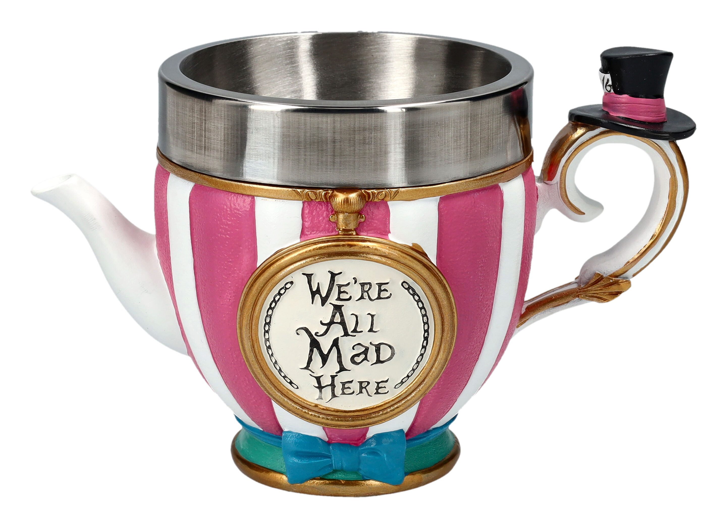 Figuren Shop GmbH Tasse Tasse Pinkys Up - Hutmacher - Nemesis Now - Teetasse Dekoration, Kunststein (Polyresin), Edelstahl