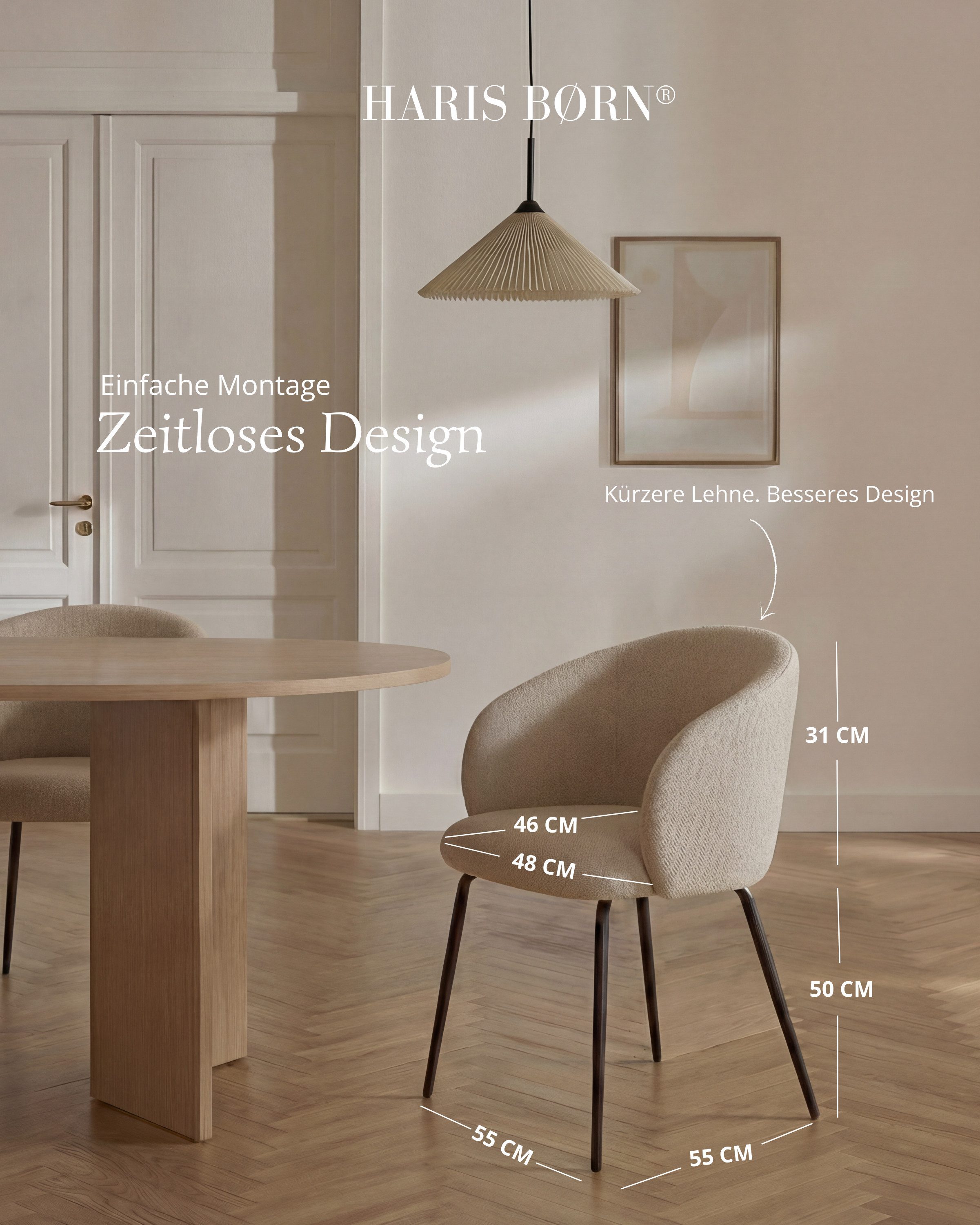 Haris Børn Esszimmerstuhl NØR (versch. Farben) - Bequeme Polster Esszimmerstühle mit Armlehne (Set, 2 St), Premium Esstisch Stühle & Wohnzimmerstühle - Moderne Stühle Esszimmer