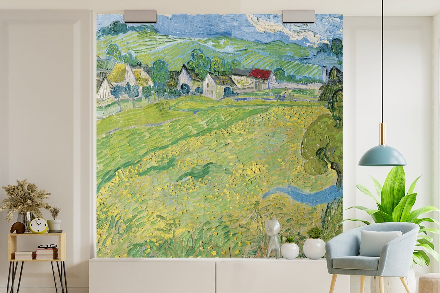 MuchoWow Matt, Wohnzimmer (4 bedruckt, St), Gogh, Les Fototapete van Küche, Vliestapete Fototapete Schlafzimmer Auvers - Vincent in Vessenots für