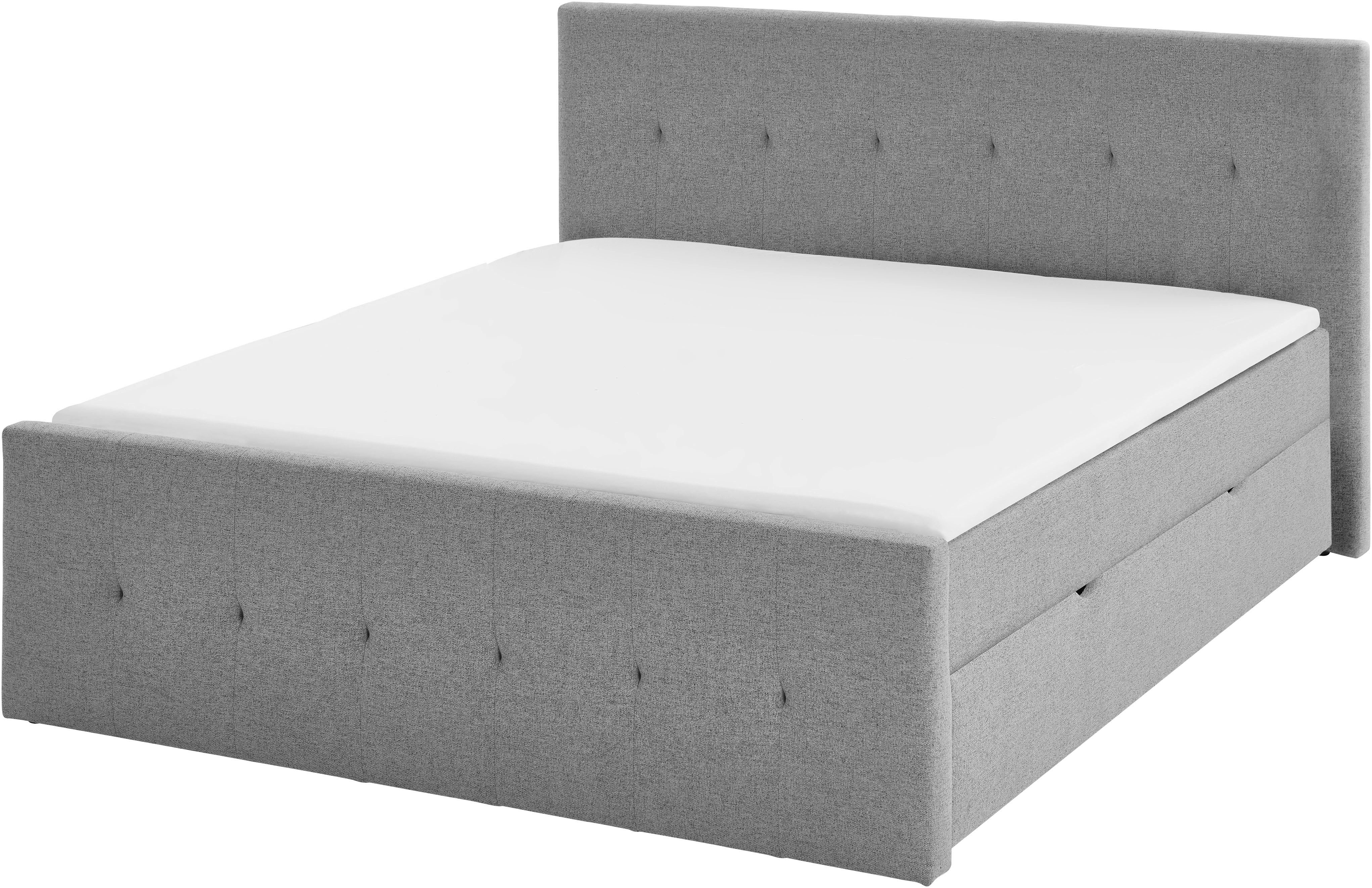 Home affaire Boxbett Tessaja, inkl. Bettkasten, in der Breite 180x200cm erhältlich, Kopf- und Fußteil gesteppt, inkl. Anti-Slip-Topper