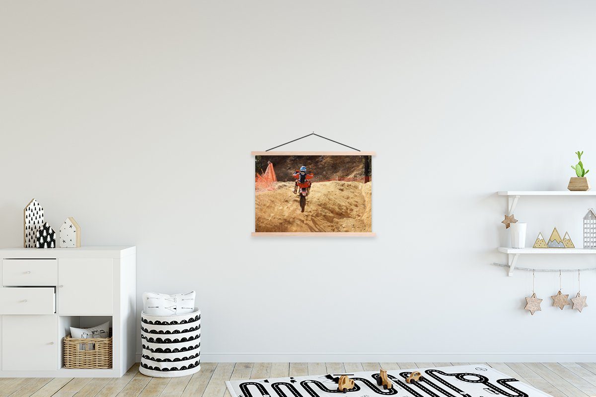 MuchoWow Poster Amerika - Sand - Motor, (1 St), Posterleiste, Textilposter für Wohnzimmer, Bilderleiste, Magnetisch braun | braun