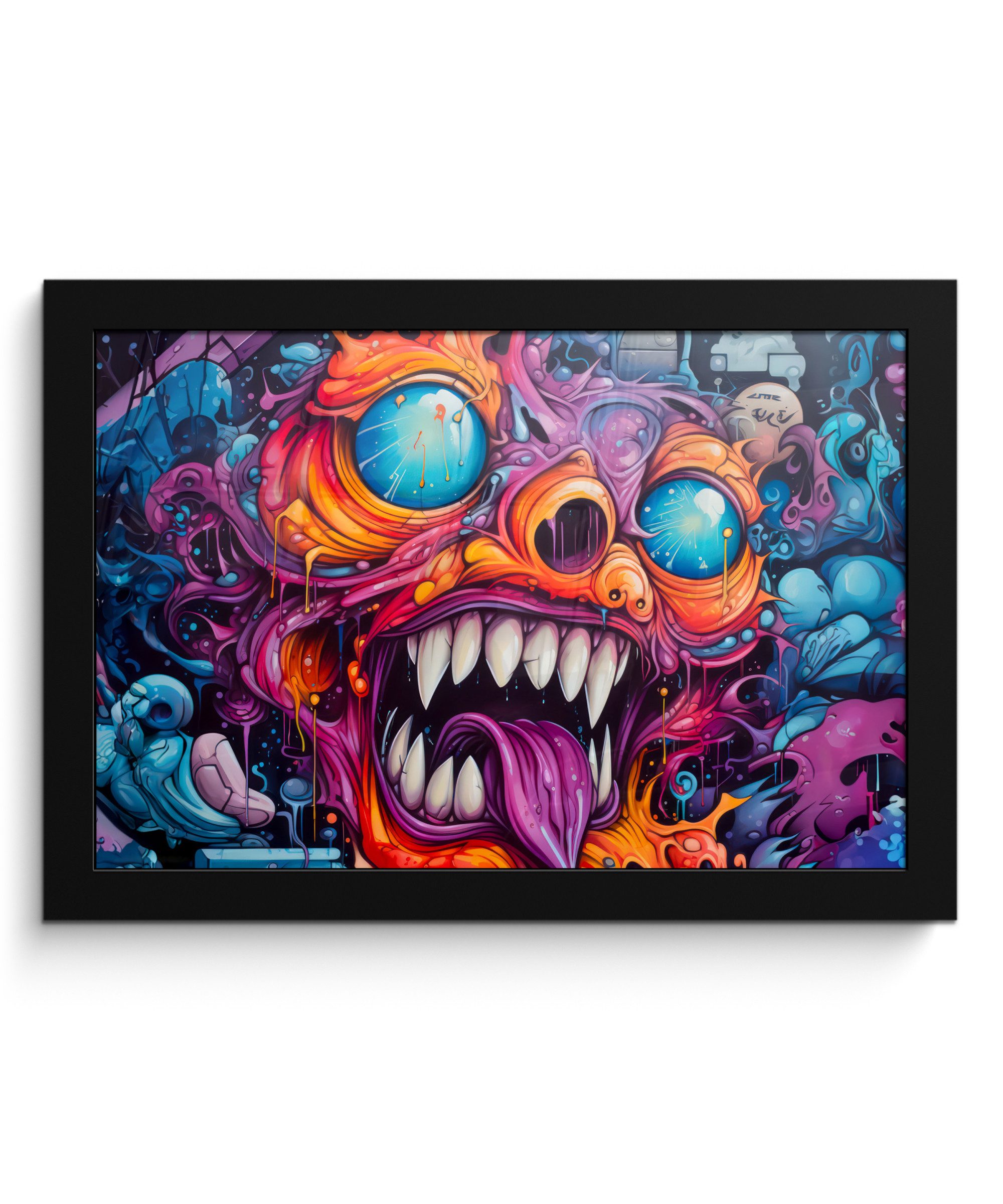 Poster Monster - Graffiti - Farben - Orange