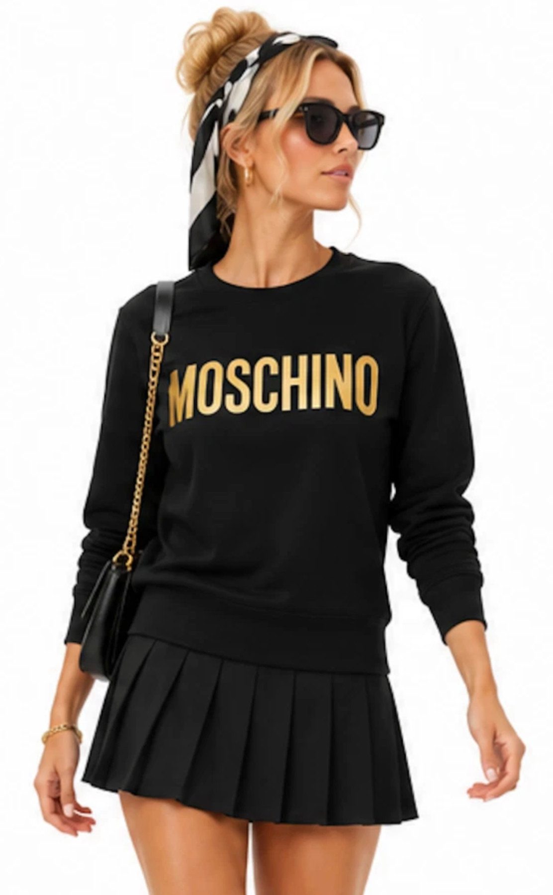 Moschino Sweatshirt Couture! Milano Sweatshirt Premium Pullover Sweater Ikonisches Statement-Piece der Moschino Couture! Kollektion