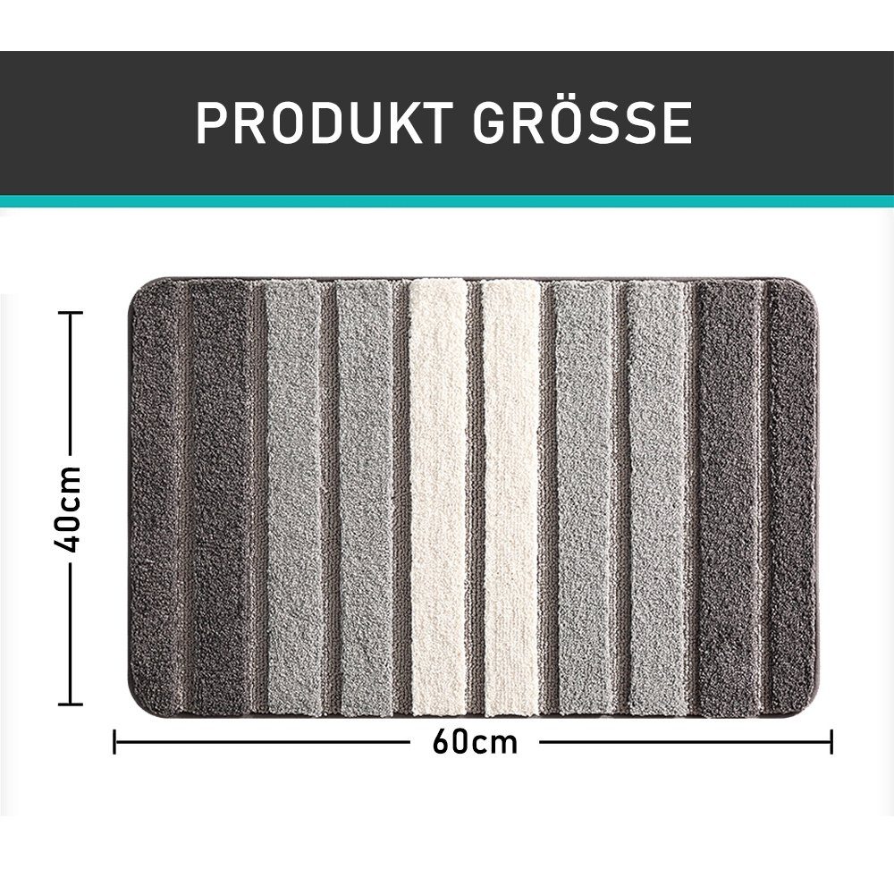 NUODWELL Badematte Badezimmerteppich Rutschfest, Mikrofaser Weich günstig online kaufen