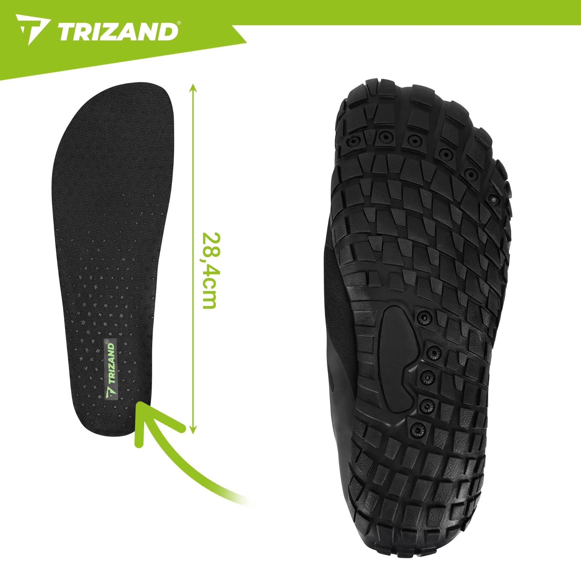 Trizand Badeschuh Strandschuh Barfussschuh Wasserschuh (Spar-Set, 1-tlg., 44) rutschfeste Sohle, 5 mm, schnelltrocknend, Schnürung