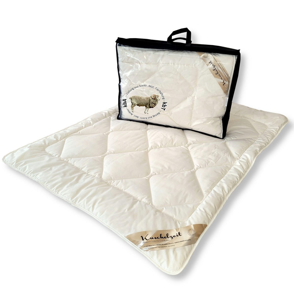 Meivita Kinderbettdecke Bio Merino Kinder Sommerdecke kbA und kbT in 100x135 cm, Füllung: 100% Wolle kbT, Bezug: 100% Baumwolle kbA, Bettdecke Hergestellt in Deutschland