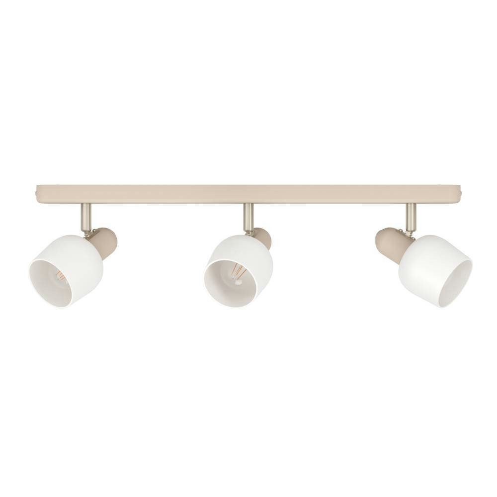 EGLO Deckenspot CORATO, ohne Leuchtmittel, Deckenlampe, Metall in Sandfarben, Nickel-Matt, Glas in Weiß, E14