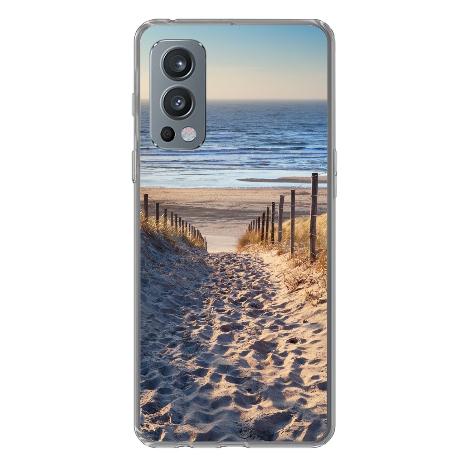 MuchoWow Handyhülle für OnePlus Nord 2 5G Strand - Meer - Niederlande - Dünen - Sonne, Phone Case, Silikon, Schutzhülle Dünn