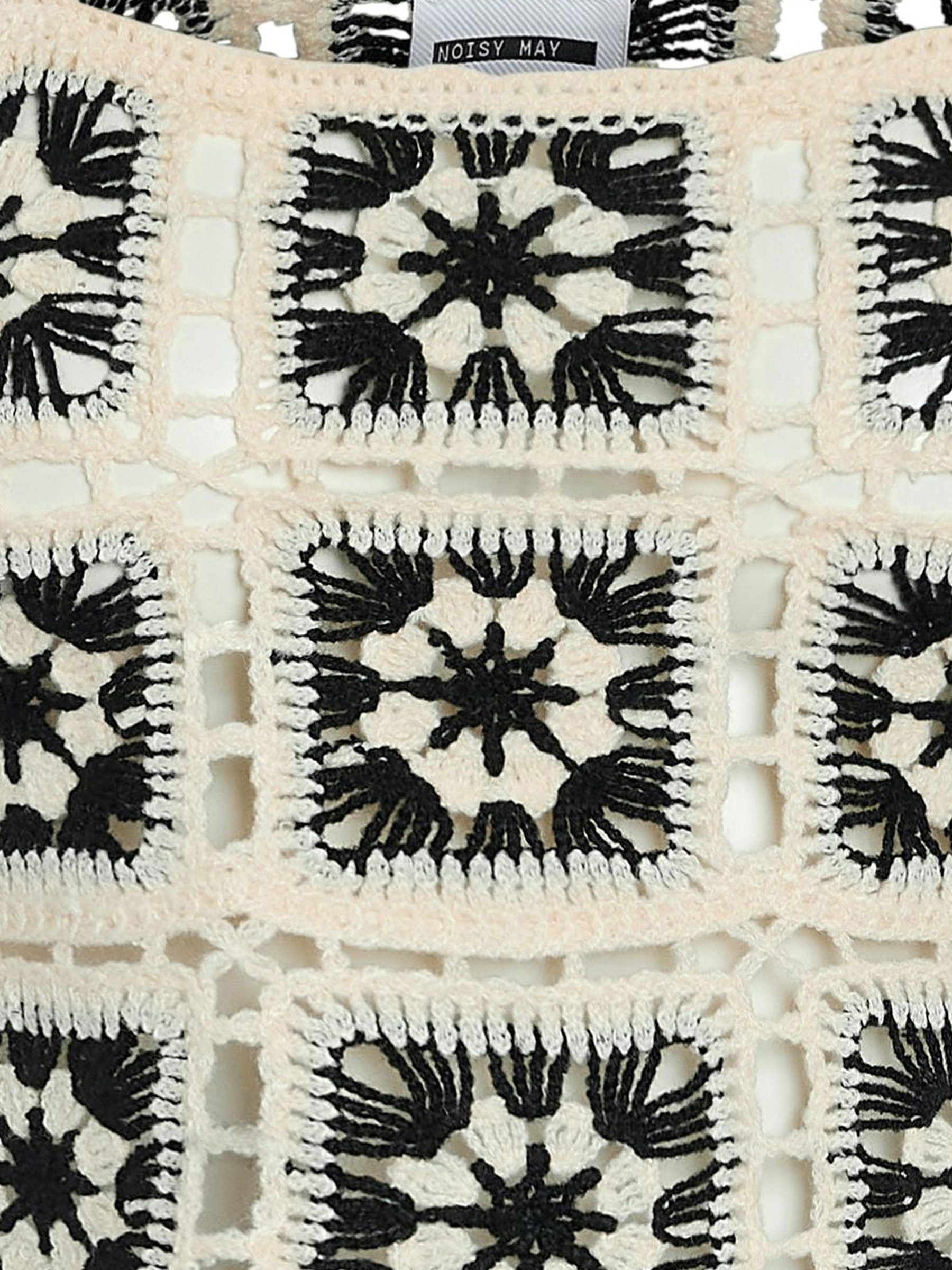 Noisy may Shirttop Modisches Vintage Muster Gehäkelt, Crop Tanktop NMTAMINNA CROCHET TOP