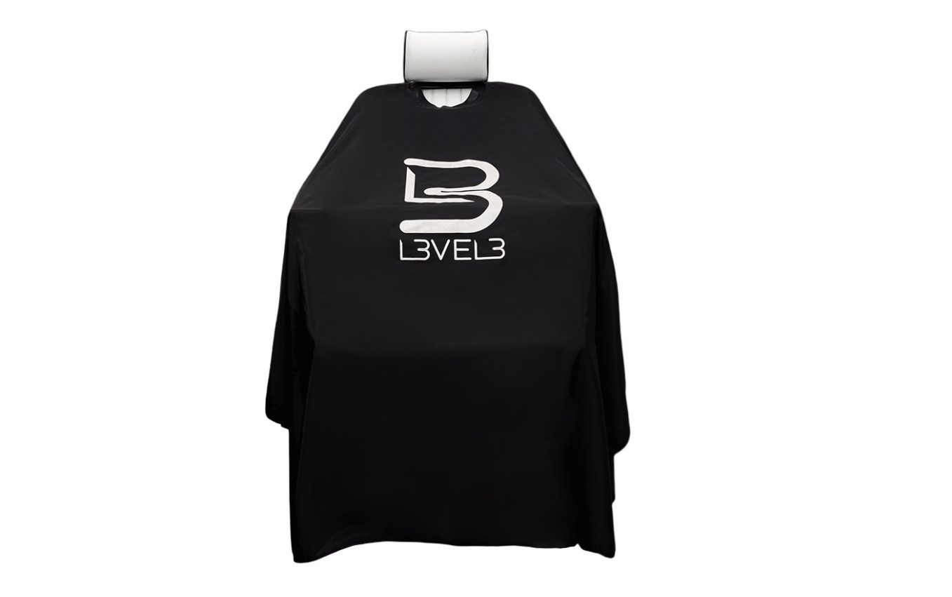 L3VEL3™ Distribution and Corporate Umhängeschürze Umhang mit Gummikragen Schwarz & Weiss