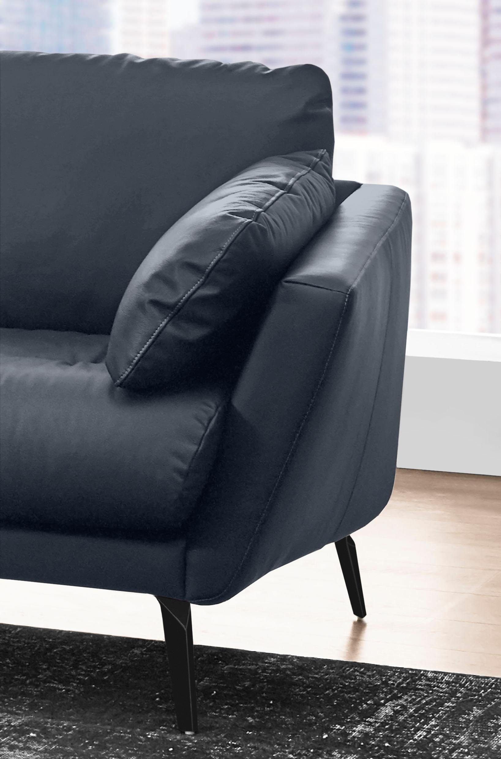 schwarz Sitz, pulverbeschichtet im softy, Heftung dekorativer W.SCHILLIG Füße Ecksofa mit