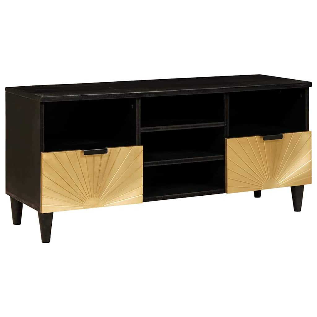 vidaXL TV-Schrank TV-Schränk Schwarz und Gold 100 x 33 x 46 cm Holzwerkstoff (1-St)