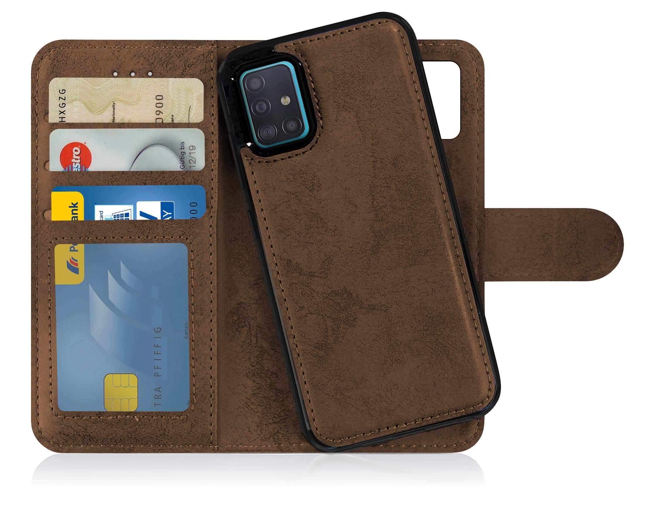 MyGadget Handyhülle Flip Case Klapphülle für für Samsung Galaxy A51, Magnetische Hülle aus Kunstleder Klapphülle Kartenfach Schutzhülle