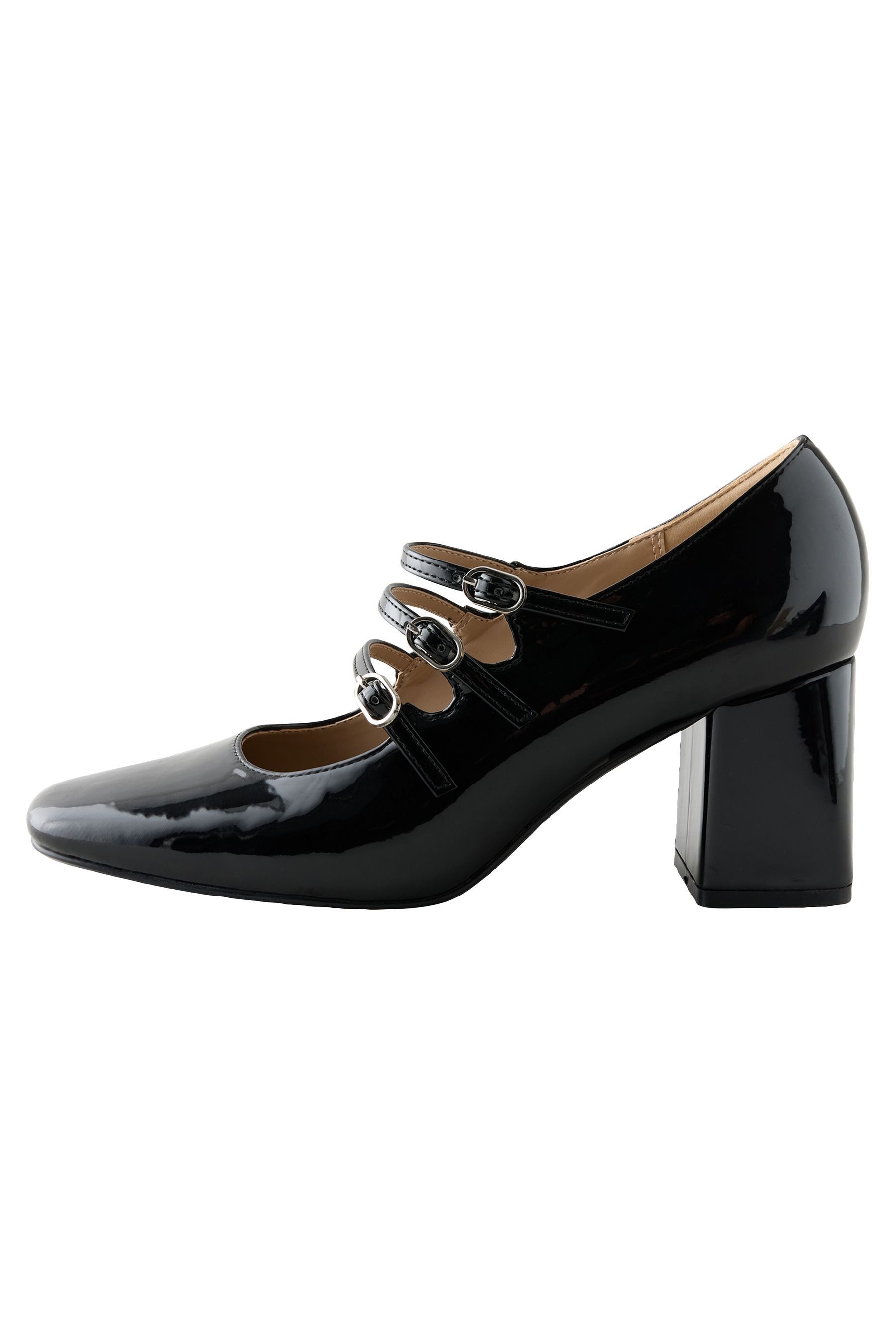 Next Forever Comfort® Schuhe, 3 Riemen + Blockabsatz High-Heel-Sandalette