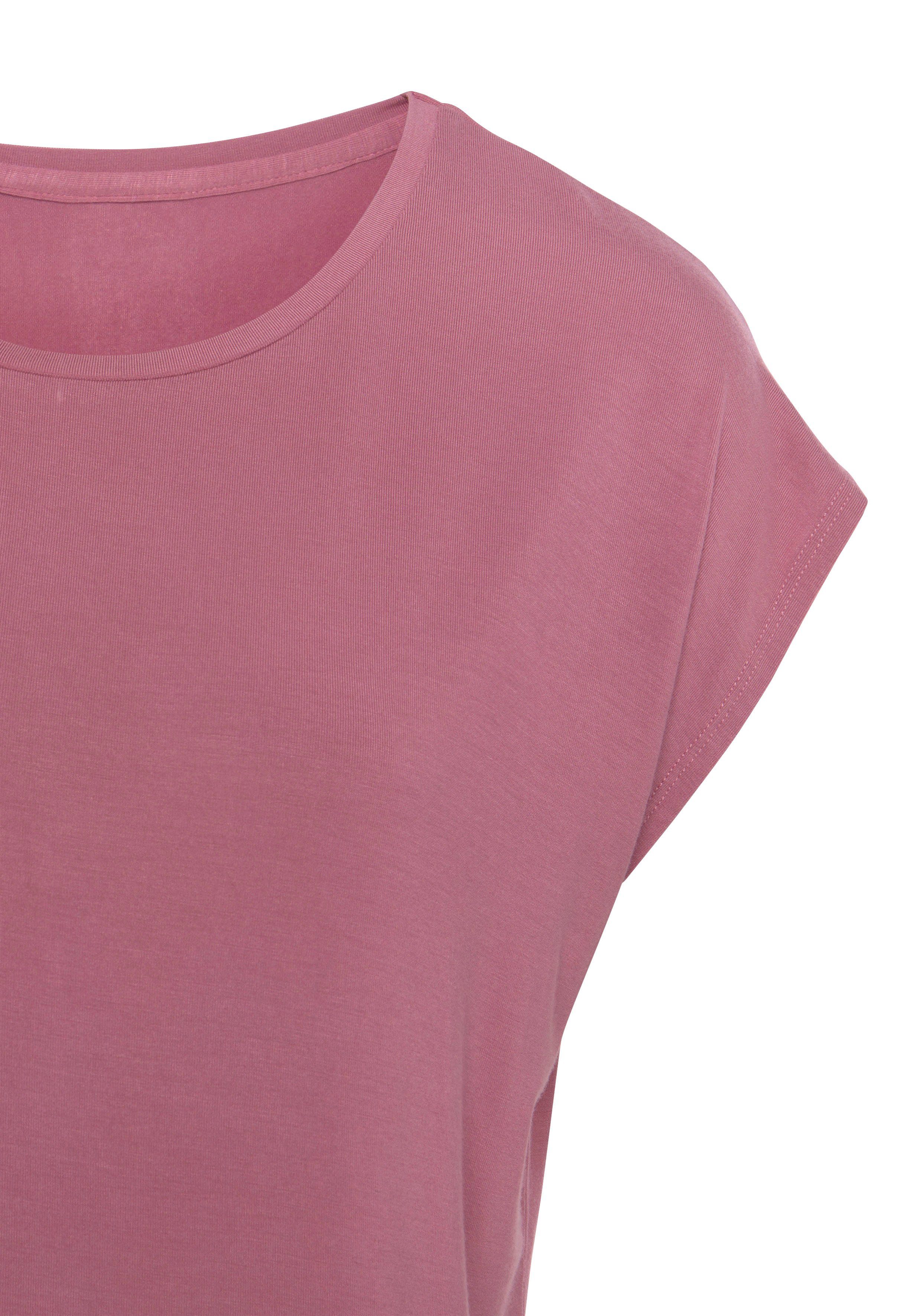 LASCANA Longshirt mit stark gerundetem Saum (2er-Pack) Sommertop aus luftigem Viskose-Stretch